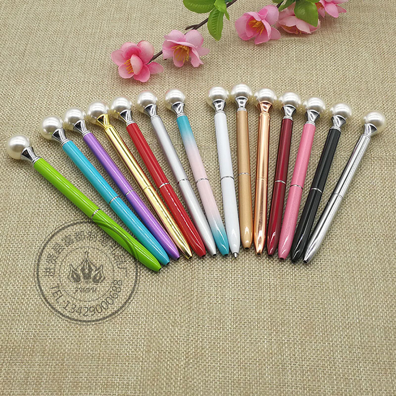 2017 New, Unique and Special metal Ballpoint pens in stock wholesale, high-end large pearl pens, Queen's Scepter pens