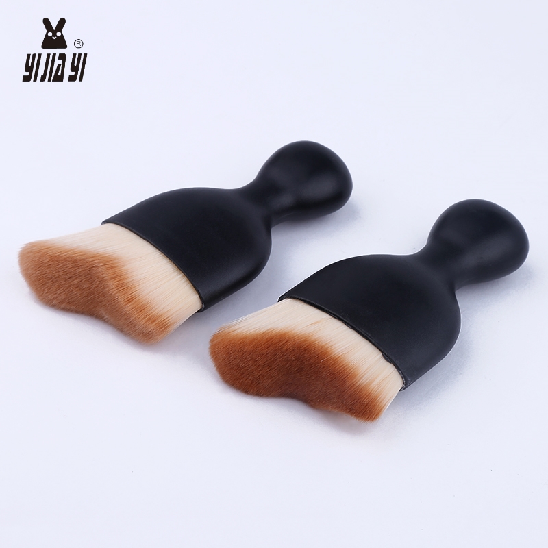 New high-heeled shoe face brush with matte black handle, imported nylon bristle makeup brush, wholesale factory direct sales