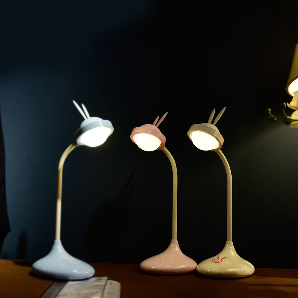 Rabbit USB Night Light Charging Desk Lamp Reading Lamp LED Learning Desk Lamp Touch Switch dual-color details Picture