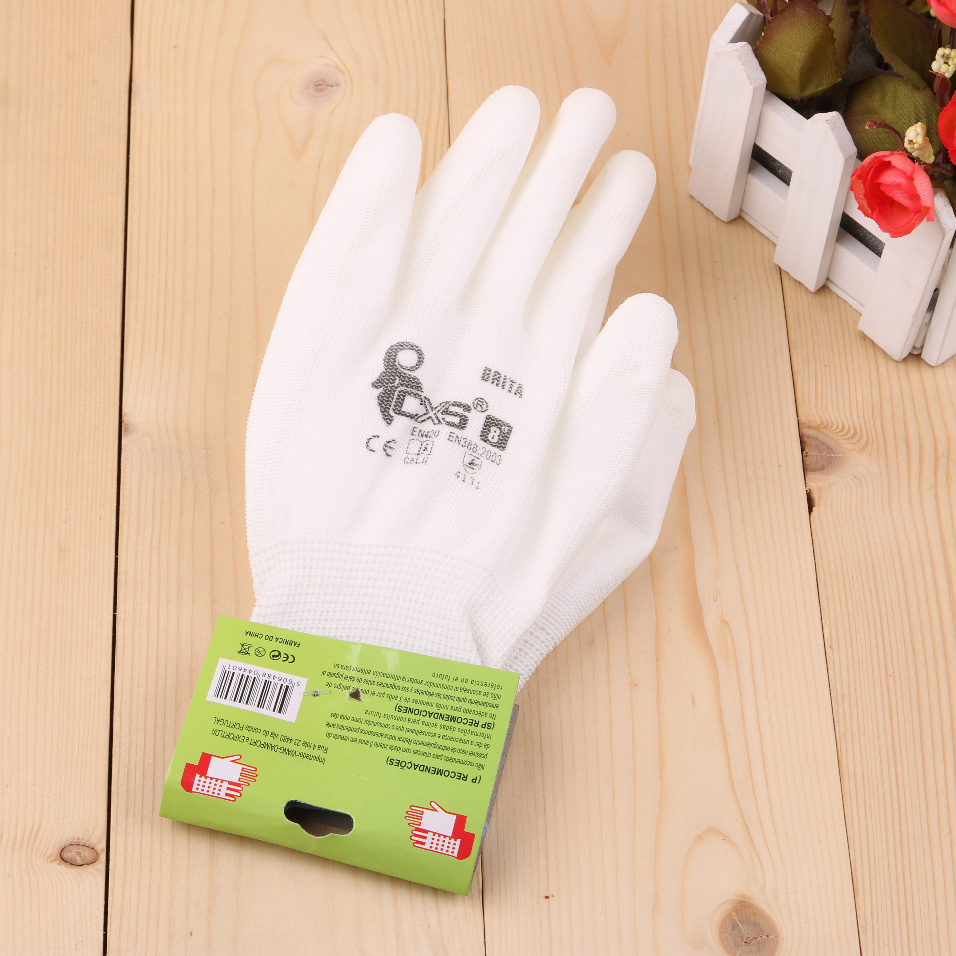 纯色防静电涂掌PU工作手套耐磨防滑手套产品图