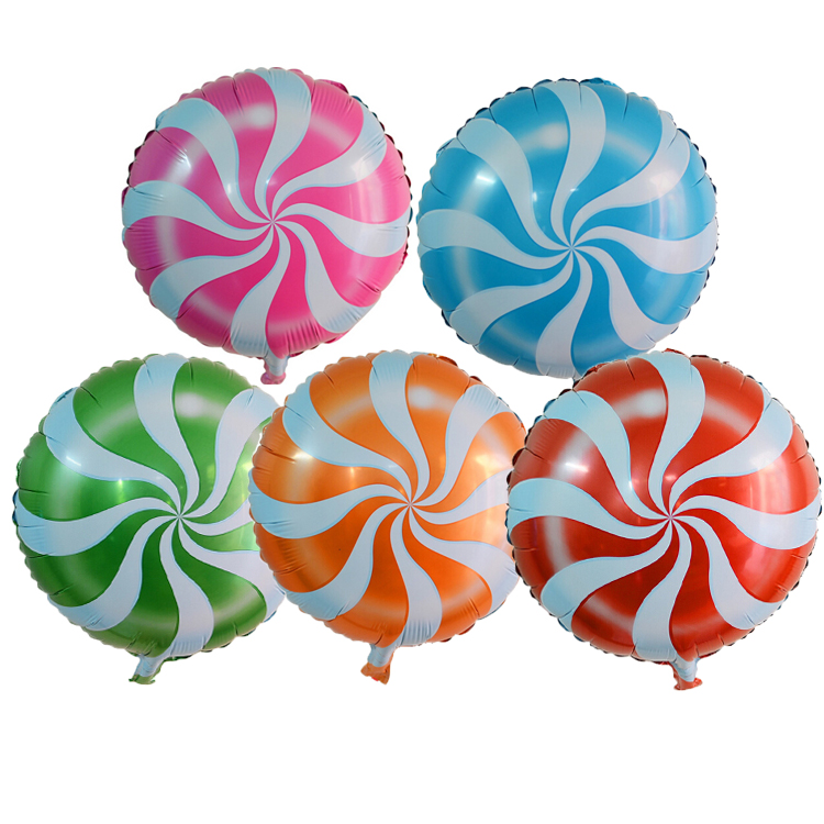 18-inch round lollipop, aluminum film balloon, children's birthday decoration windmill