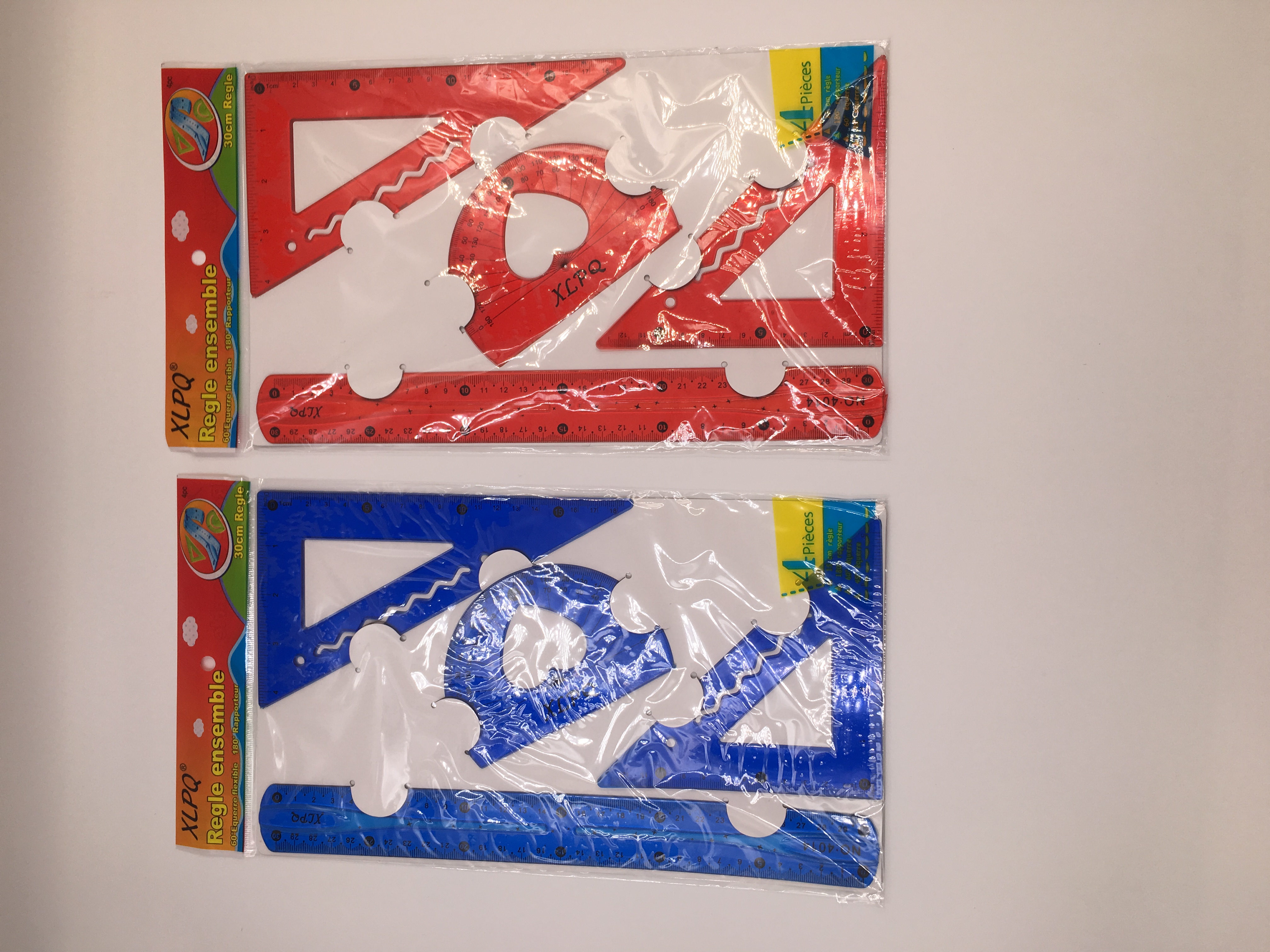 尺子套装 学生直尺三角尺 软尺四件套 超软套尺图