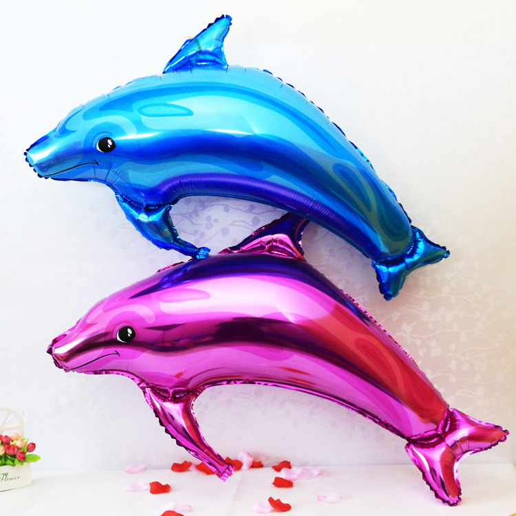 Birthday party dolphin aluminum foil balloon decoration and arrangement cartoon animal aluminum foil balloons