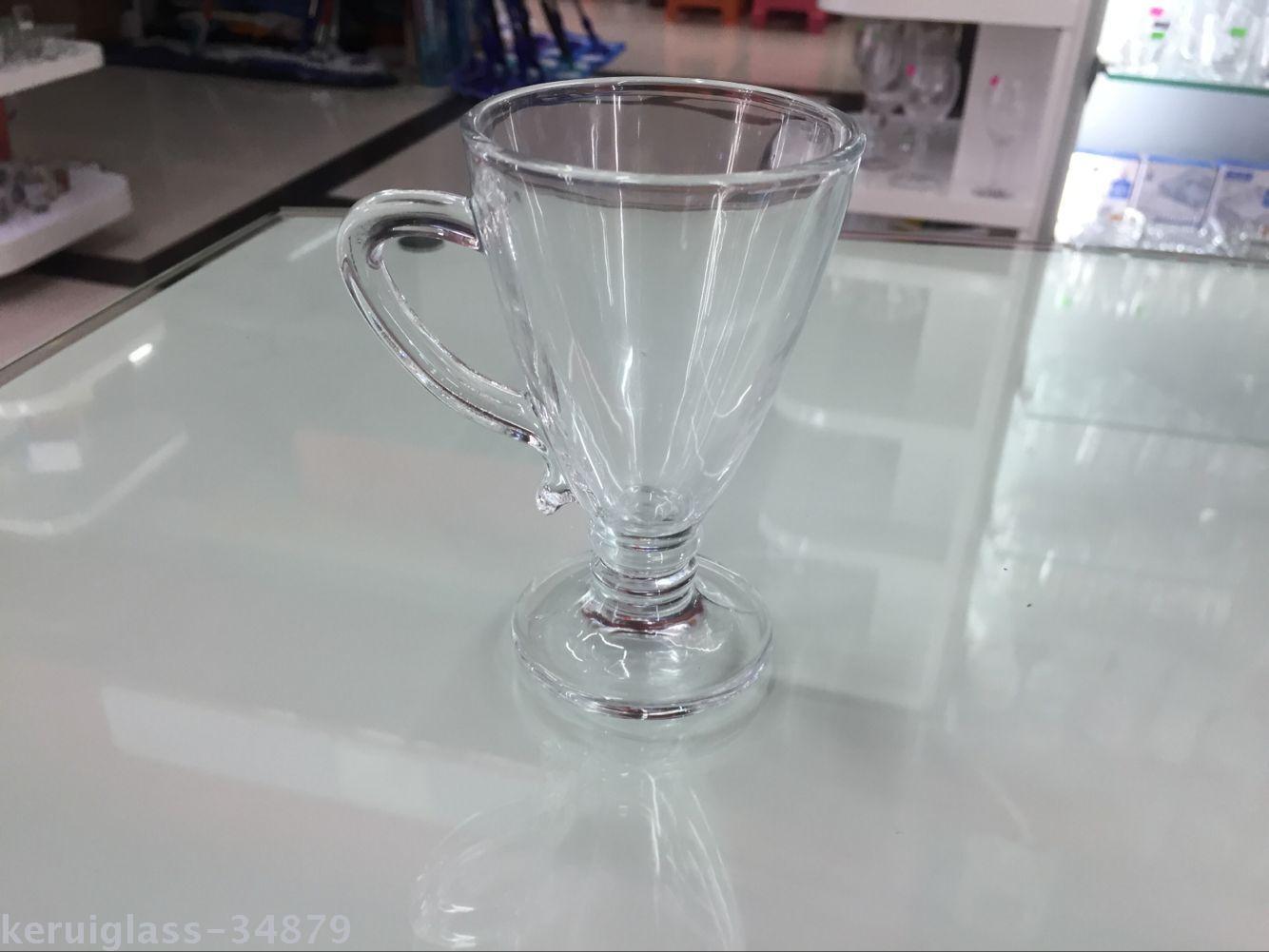 透明玻璃带柄红茶杯牛奶杯饮料杯产品图