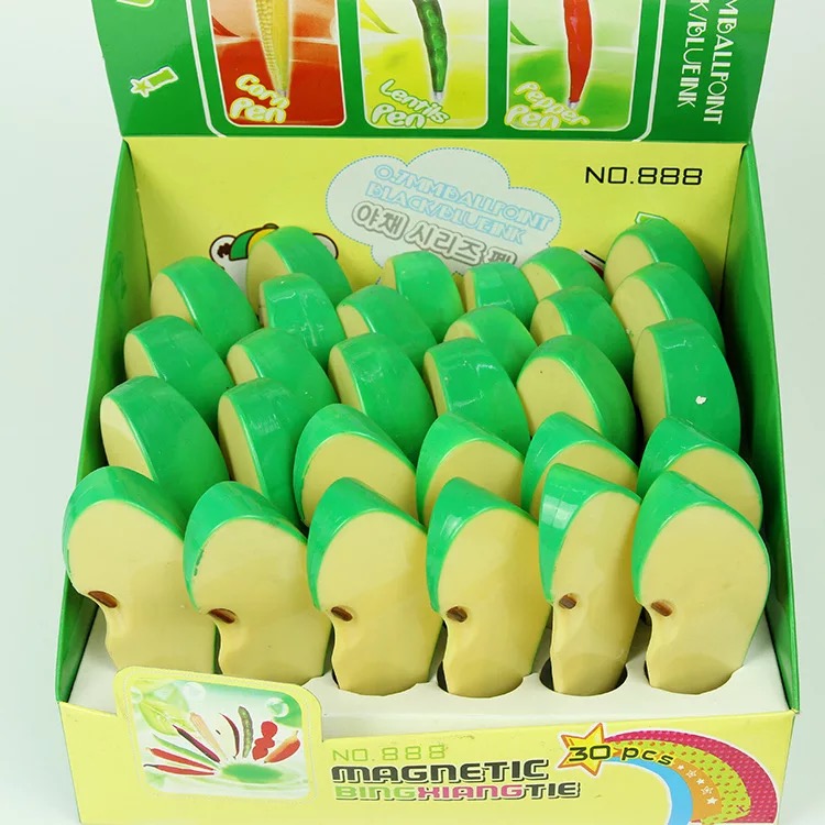 【新款上市】带磁性文具 QQ农场蔬菜水果笔 仿真苹果笔