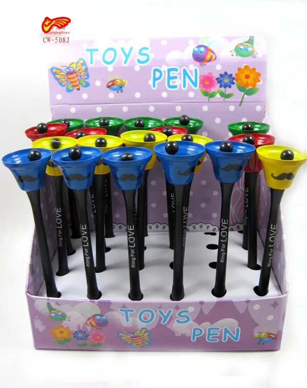 多色创意ABS塑料圣诞节摇铃铃铛笔许愿祈福有趣游戏礼品