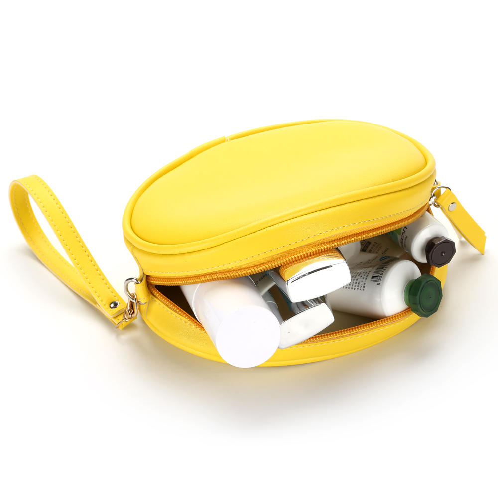 Candy-colored round cosmetic bag, solid color handbag, customizable LOGO Specification image