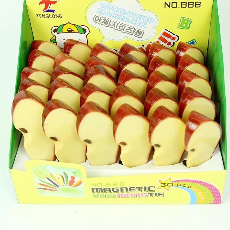 【新款上市】带磁性文具 QQ农场蔬菜水果笔 仿真苹果笔产品图