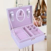 Guanya's new double-layer jewelry box, ring, jewelry box, accessory storage box, and jewelry box with lock details Picture