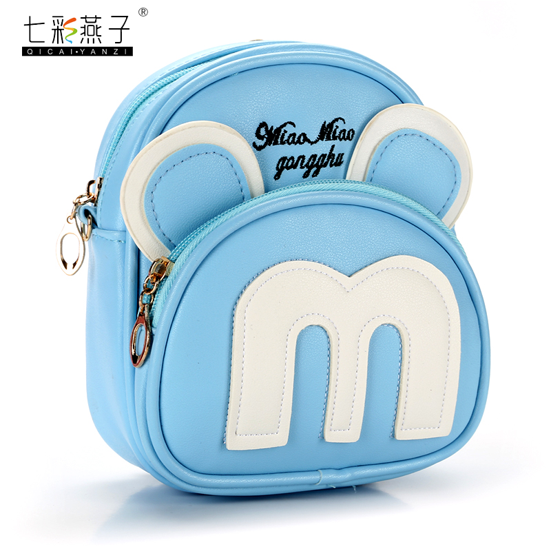 Korean children's shoulder oblique cross bag candy color storage bag