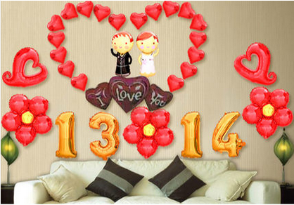 Wedding supplies, festival and wedding celebration aluminum film balloon decoration, gift room decoration supplies