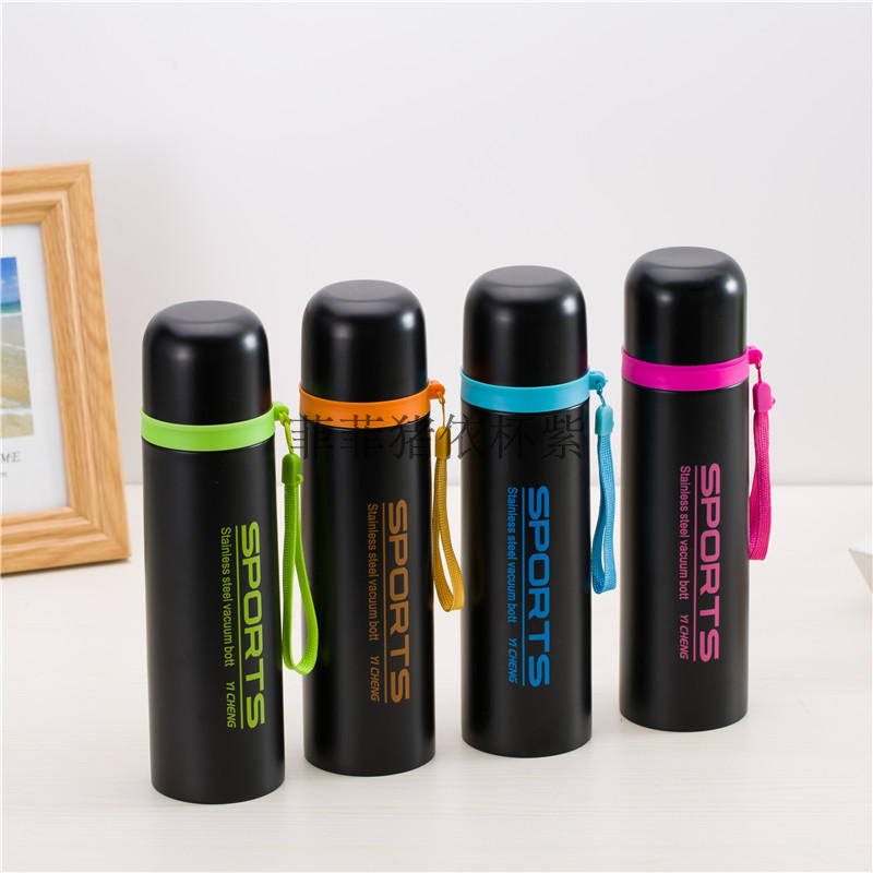 Factory direct sales of vacuum insulated cups, fashionable bullet-shaped handle ropes, sports water bottles, gift custom cups Application Scenario