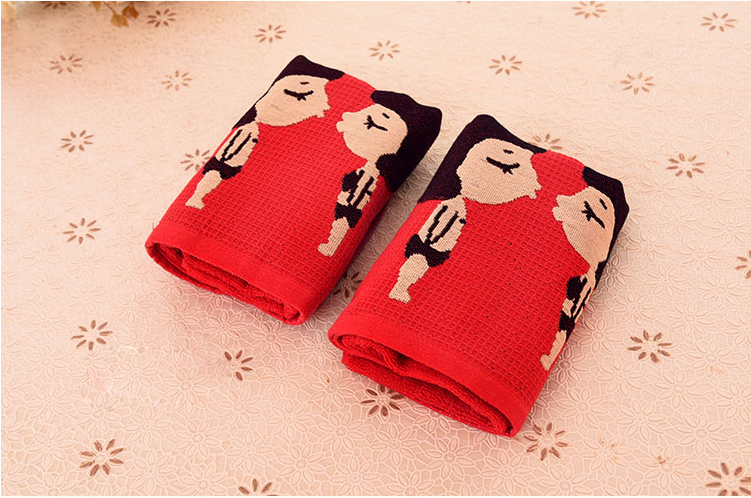 纯棉大红毛巾喜字结婚庆全棉家用洗脸成人男女情侣毛巾产品图