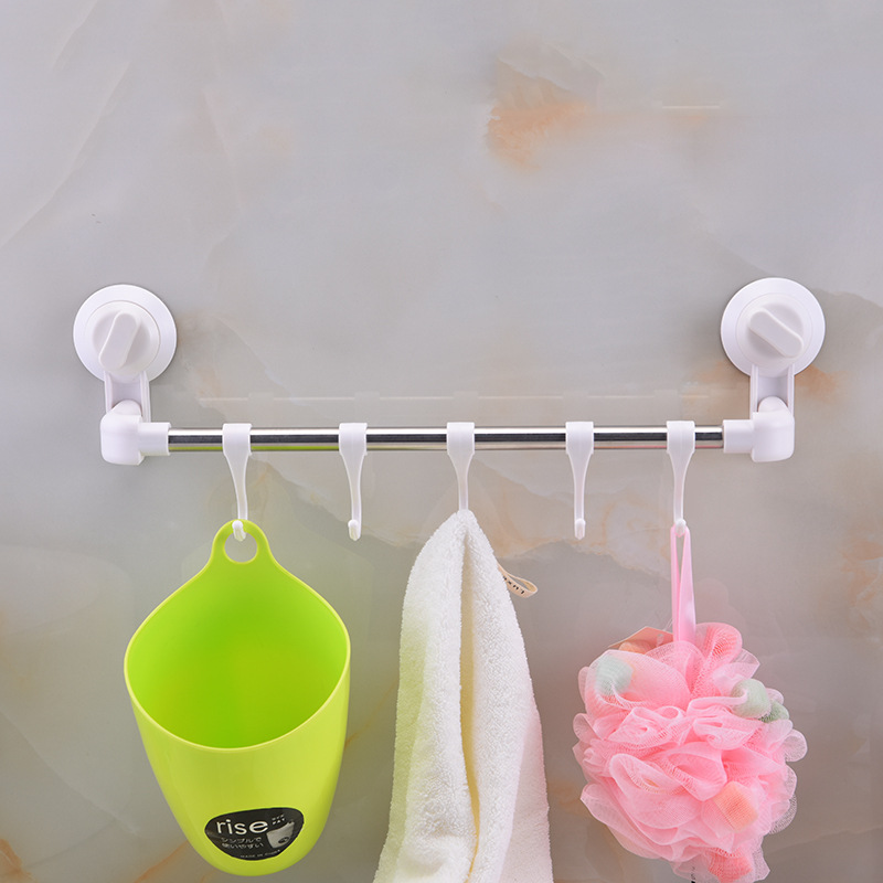 浴室吸盘毛巾架吸壁式浴室毛巾架卫生间吸盘浴巾挂架