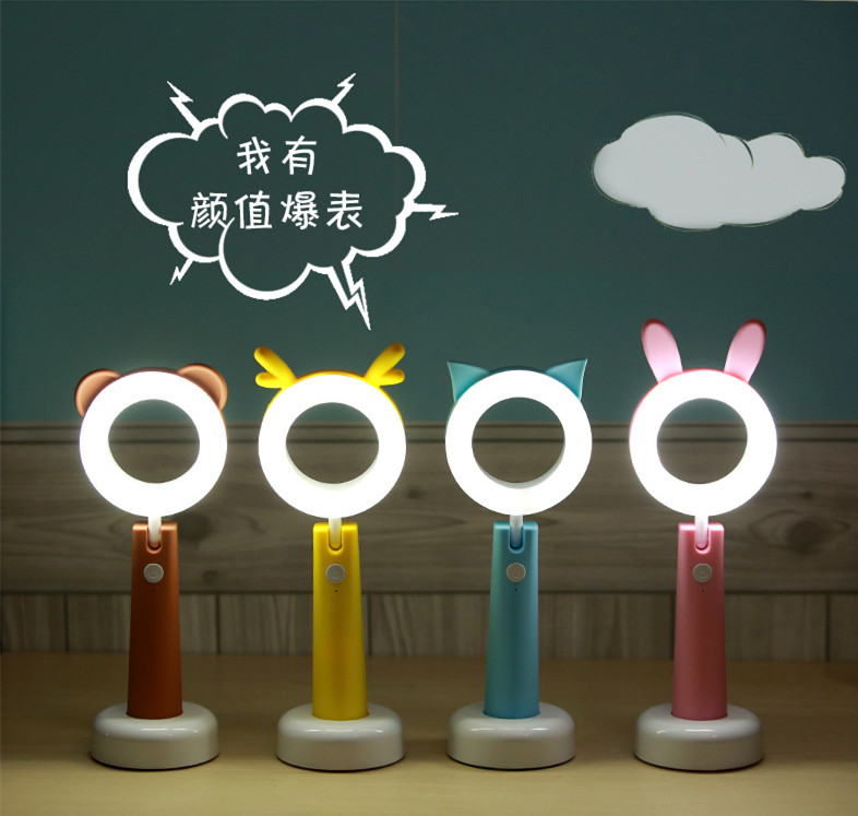 创意光宠台灯护眼usb充电暖光灯桌面学习台灯简约现代小夜灯产品图