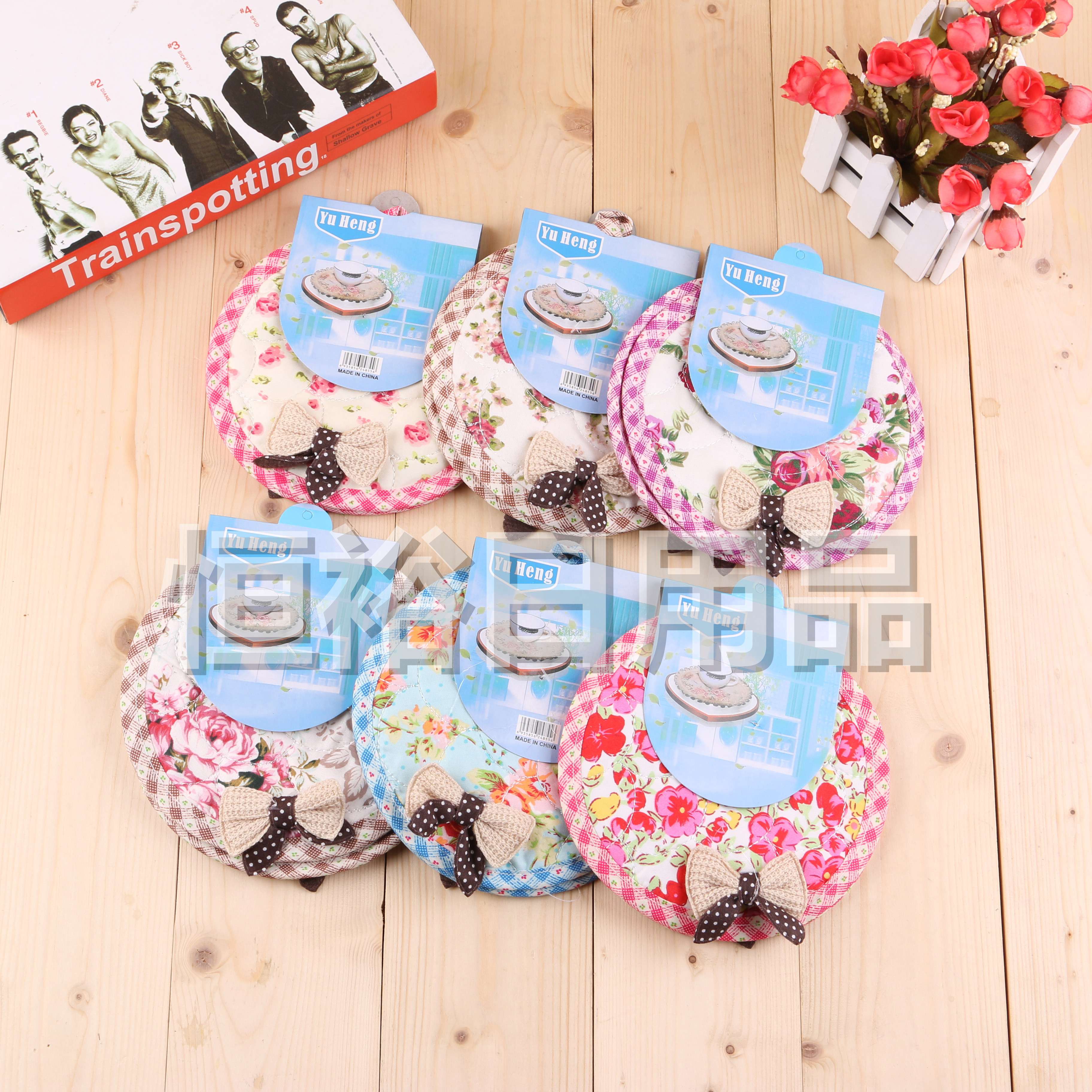 圆形蝴蝶结隔热垫餐垫锅垫盘垫碗垫壶垫厨房防烫垫