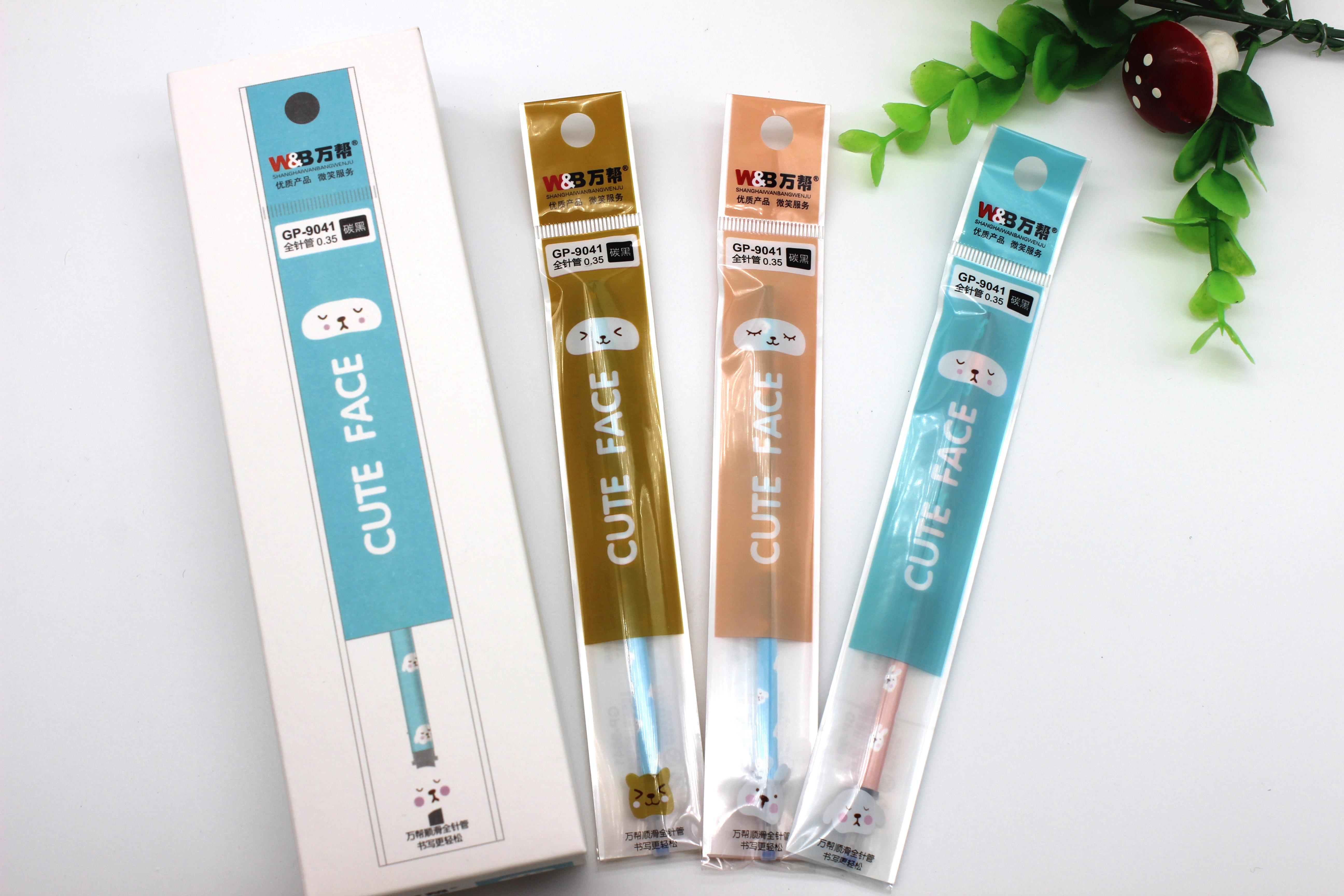 Wanbang 9041 student gel pen refill, brand quality, smooth writing, 0.38m