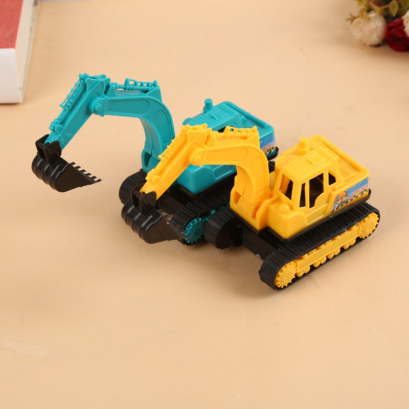 Children's engineering excavators and rotating forklifts with two-color schemes are popular street toys