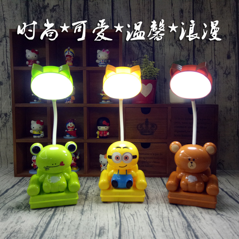 卡通沙发二档LED充电台灯迷你可爱KT猫叮当猫美妆灯