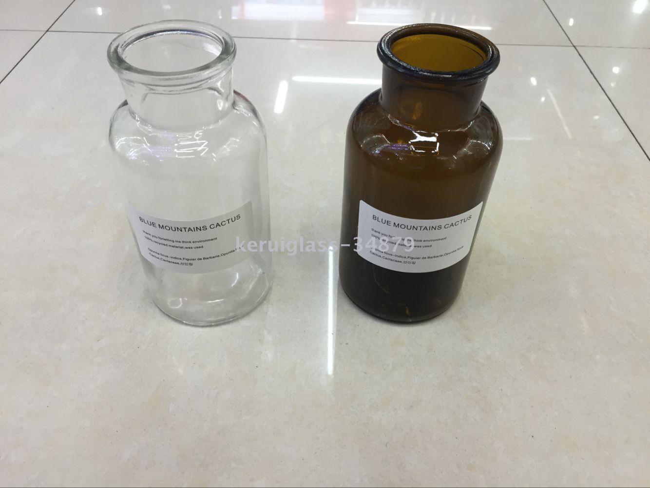 简约玻璃文艺花瓶大中小三个规格细节图