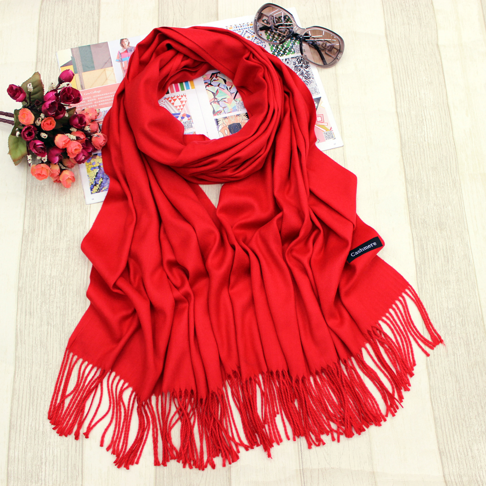 Autumn winter 250g monochrome imitation cashmere scarf fashion shawl classic solid-color tassel scarf woman