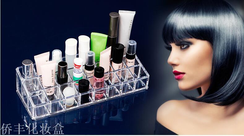 Qiaofeng Transparent Crystal 24-compartment Lipstick Stand Plastic Sundries Storage Box SF-1034... Application Scenario