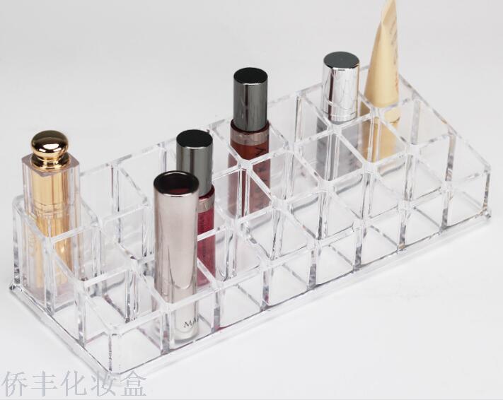 Qiaofeng Transparent Crystal 24-compartment Lipstick Stand Plastic Sundries Storage Box SF-1034... Specification image