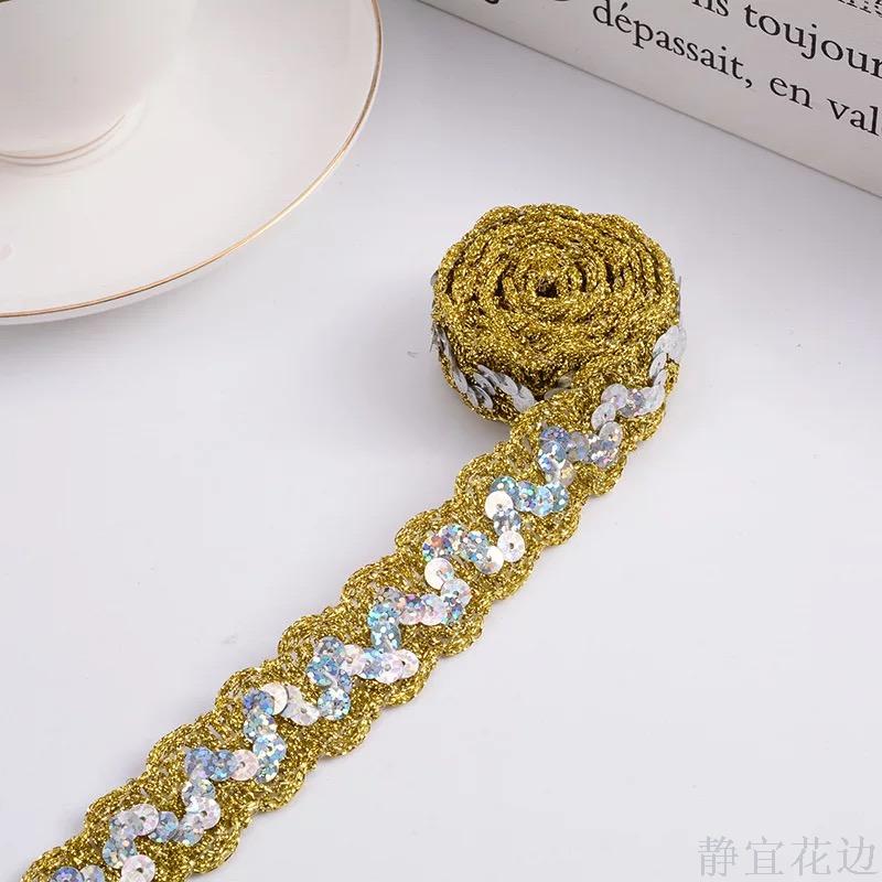 Wavy Sequin Lace 2Cm Stage Costume Hat Accessories Specification drawing