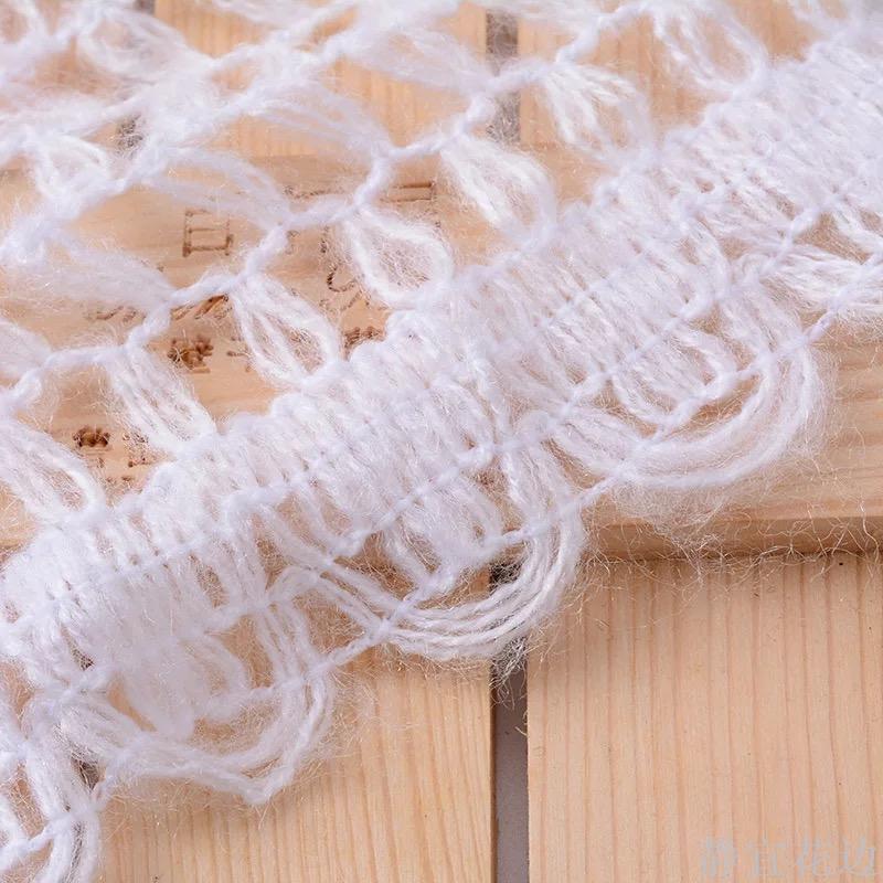 New White Peacock Lace Wool Cashmere Lace Scarf Garment Accessories Specification drawing