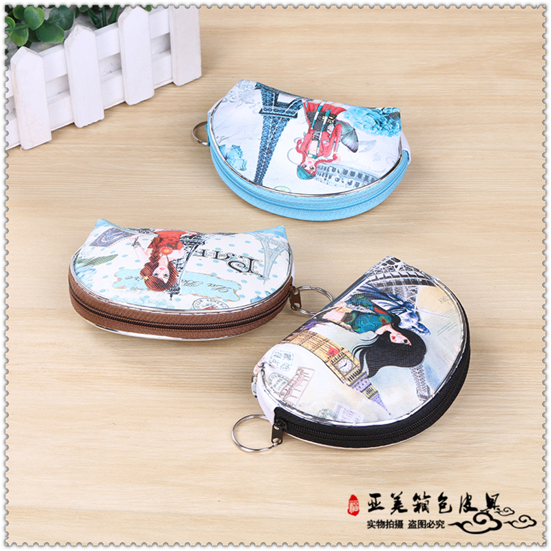 Cartoon Personality Creative Hand Bag Painted Card Bag Ultra-Thin Small Wallet Specification drawing