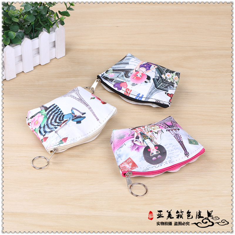 European And American Vintage Pu Leather Key Bag Small Coin Purse Women's Printed Clutch Bag Application Scenario