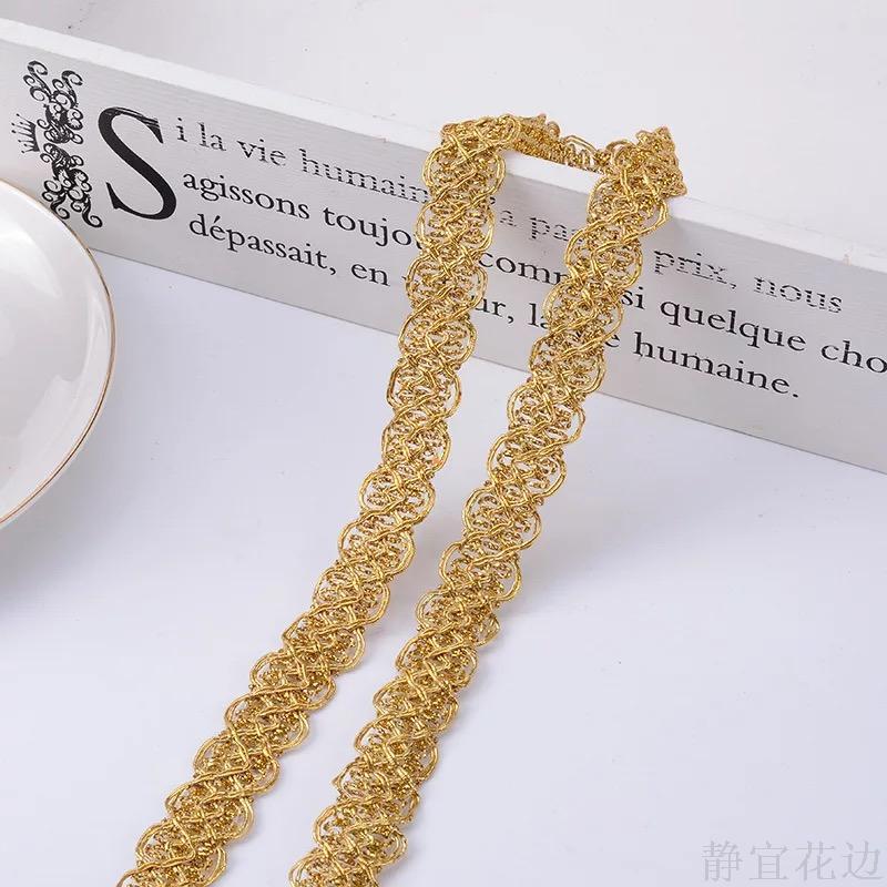 2Cm Gold And Silver Woven Lace Handicraft Hat Garment Accessories Application Scenario