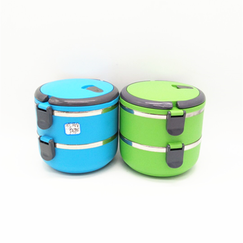Double-layer lunch box Stainless steel circular double-layer lunch box Insulated lunch box