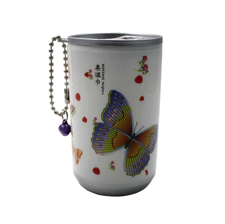Foreign trade small bucket wet wipes, colorful butterfly cola bucket portable car wet wipes 30PCS Specification image