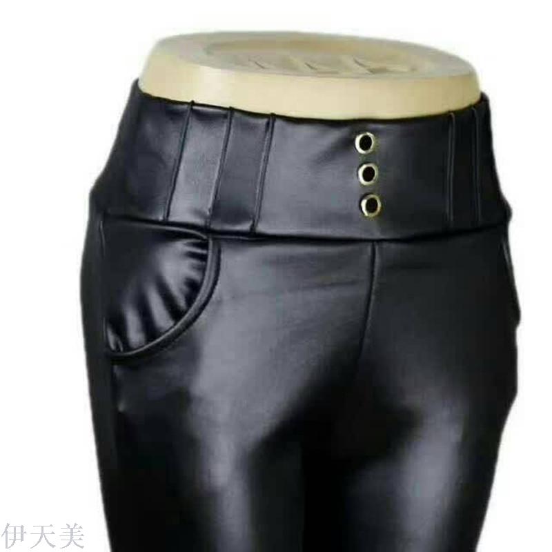 2017年秋季新款舒适时尚简约仿皮裤产品图