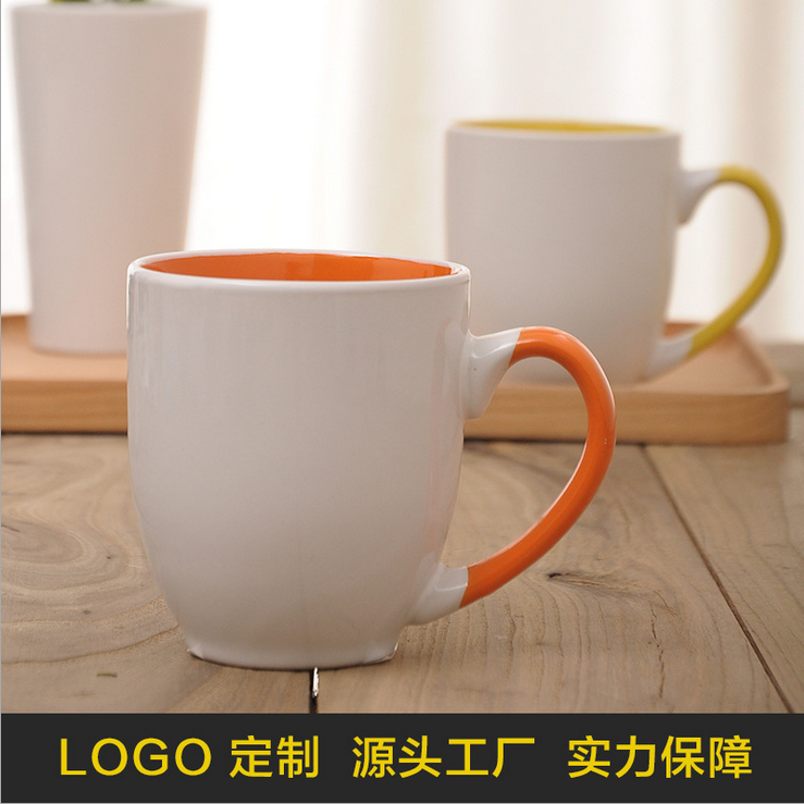 Creative ceramic cups, mugs, coffee milk breakfast cups, tea cups, simple water cups, advertising custom logos