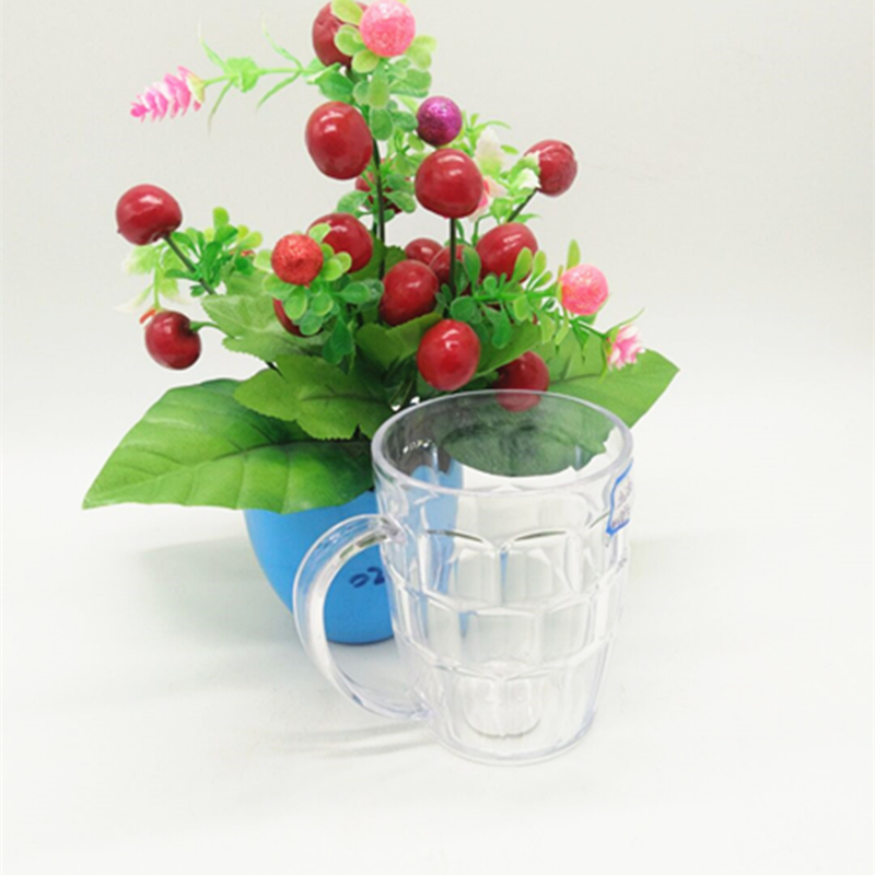 302 Creative transparent plastic cups, water cups, tea brewing cups with handles, beer mugs