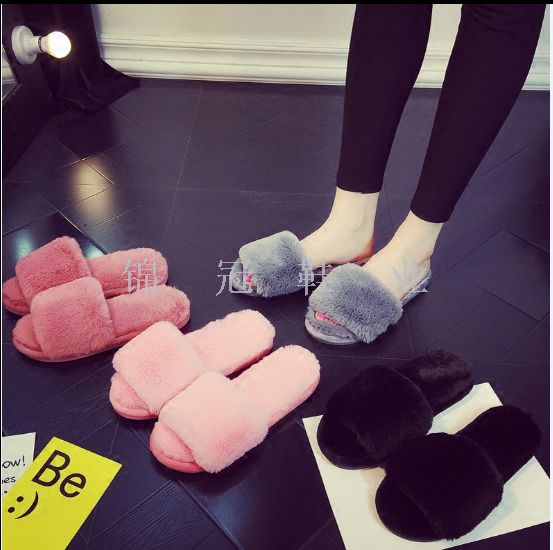 Woolen slippers for women, summer, autumn and winter, home, indoor, anti-slip floor, flip-flops, plush postpartum shoes, cotton slippers, winter