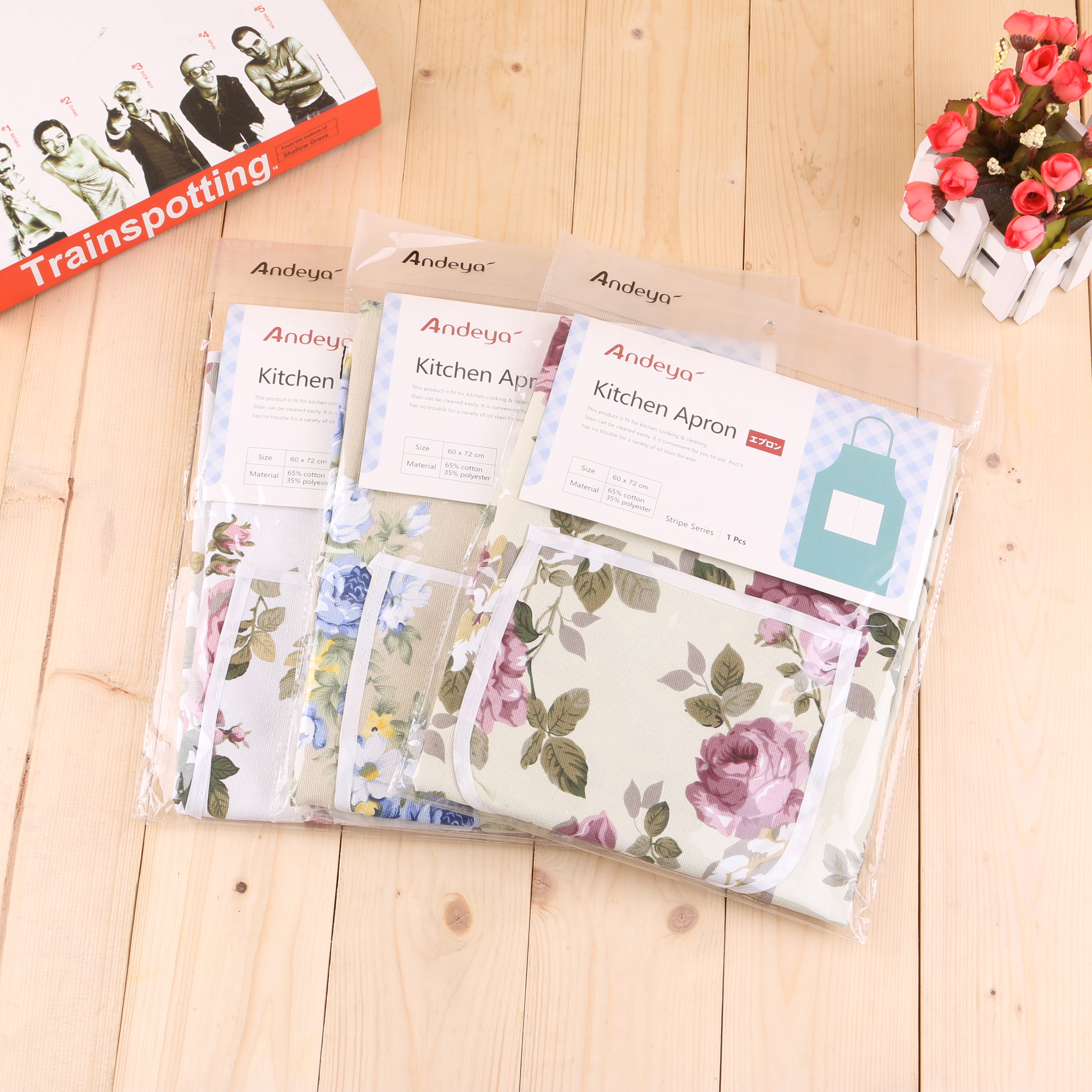 高品质时尚印花图案围裙简约防油做饭围腰 厨房成人无袖家居围裙