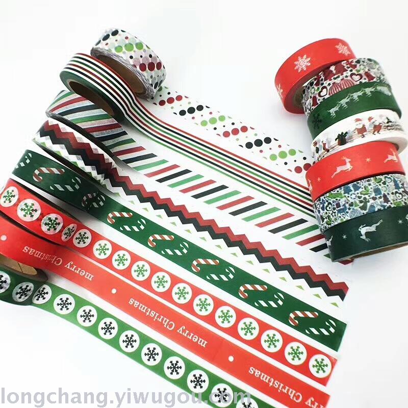 圣诞7 日本和纸DIY装饰手账相册手撕和纸胶带图