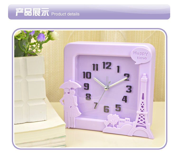 New fashionable cartoon clock, creative student bedside alarm clock, direct sales from a fashionable manufacturer Specification image