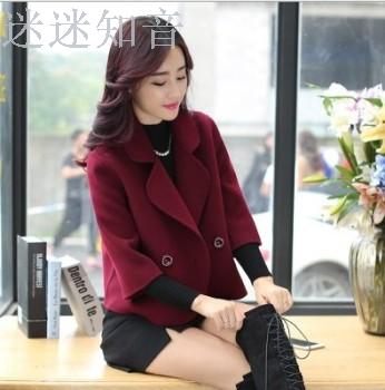 New woolen short jacket fashion slim short tweed small suit