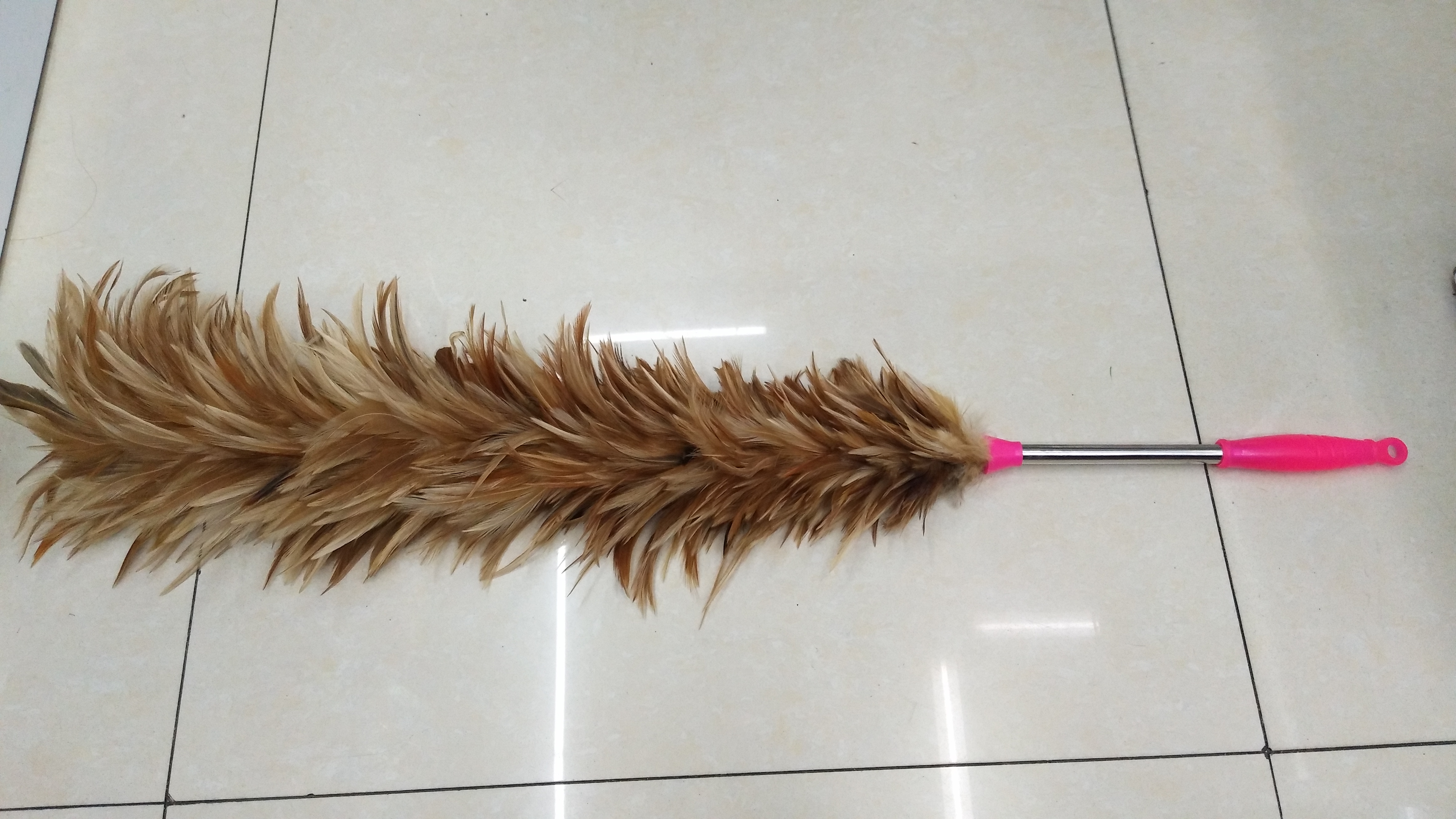 Factory Direct Sales Big Steel Handle Tip Hair Pink Handle Large Feather Dust Dust