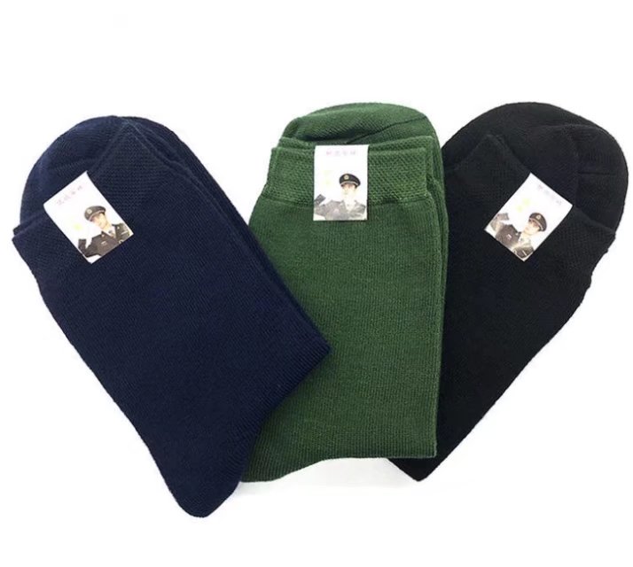 Autumn and winter cotton and linen mid-tube military socks thickened large size military training outdoor deodorant wear-resistant cotton socks
