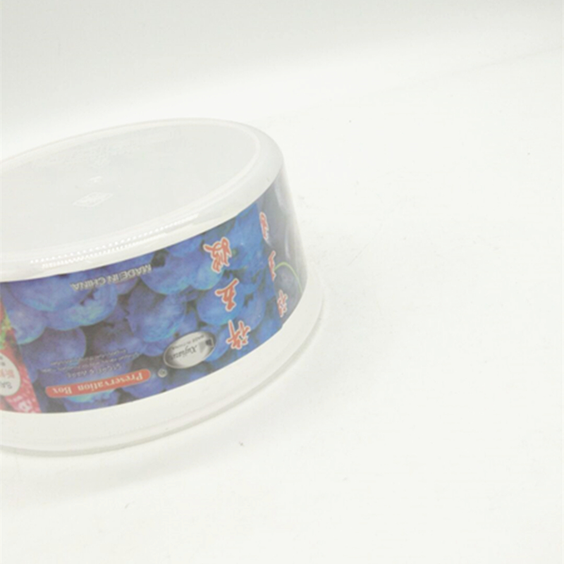 Purple transparent plastic round food storage box, microwave lunch box, refrigerator storage, long-lasting freshness preservation Application Scenario