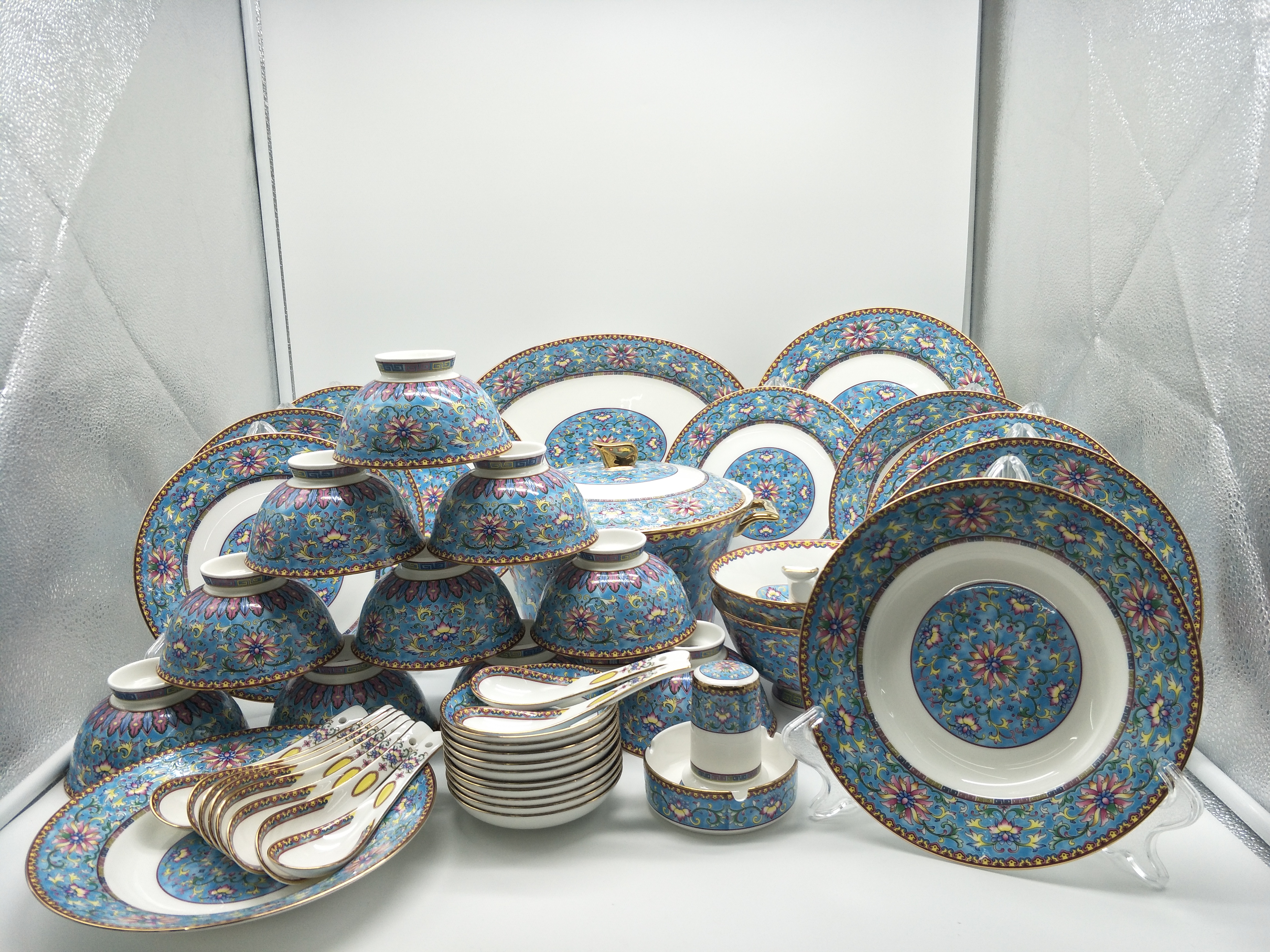 新款精品套装骨质瓷 兰色48头产品图