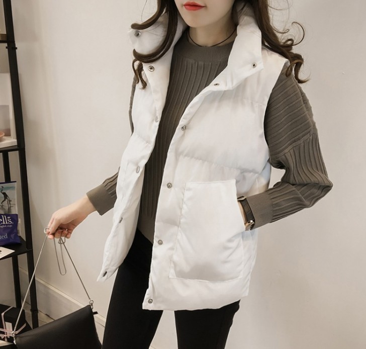 New Korean-style short cotton-padded jacket, loose student vest, mid-length cotton-padded jacket Specification image