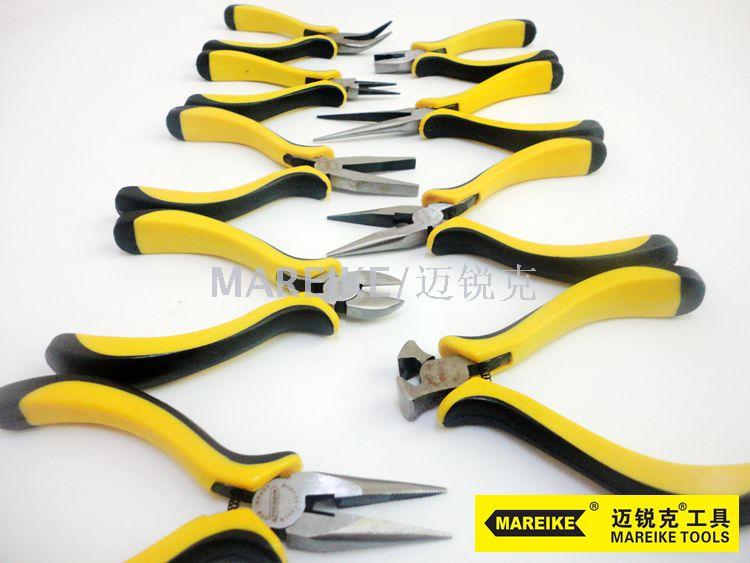 5-inch mini pliers, pointed-nose pliers, curved-nose pliers, needle-nose pliers, diagonal pliers, flat-nose top-cutting pliers, hand pliers Specification image