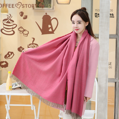 South Korea solid color wool scarf for both men and women Korean winter student couples thick knit scarf autumn/winter days thumbnail