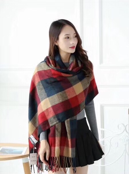 Plaid scarf lady's scarf tassel shawl scarf thumbnail